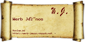 Werb János névjegykártya